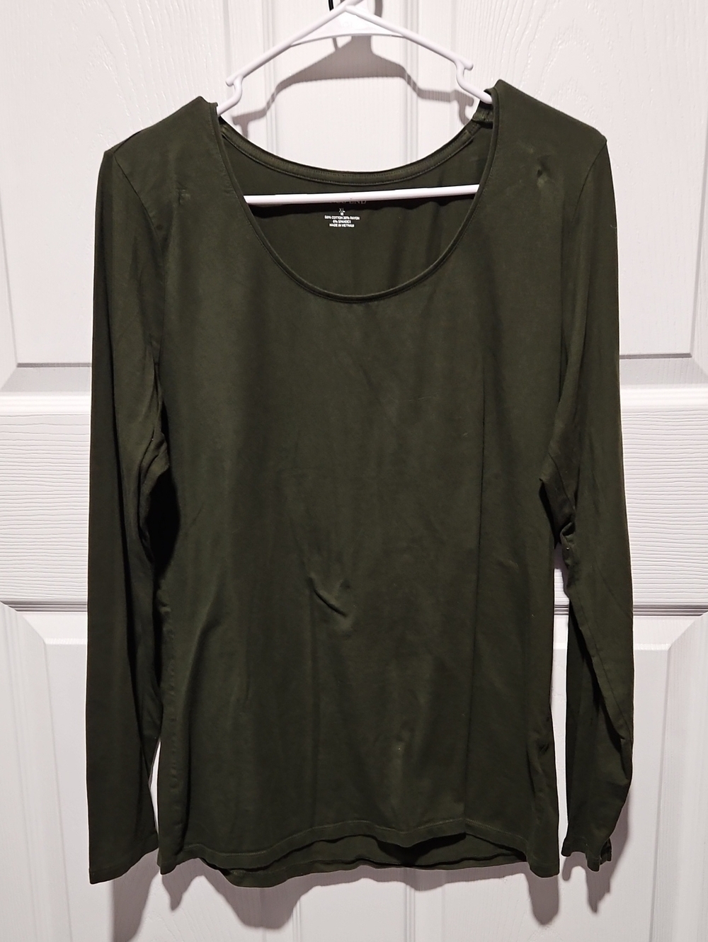 Lands' End Olive Green Long Sleeve Scoop Neck Tee
